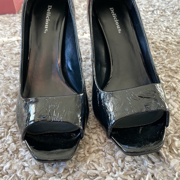 Black Open Toed Heels - Picture 2 of 5